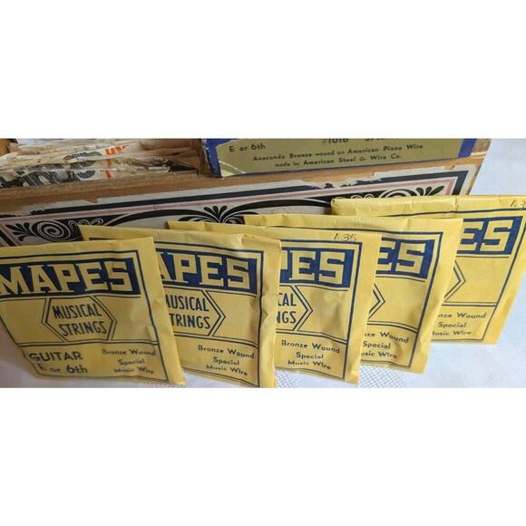 Mapes Set of Guitar Strings E or 6th Bronze Wound #1016 Original Box - Picture 1 of 6